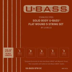 KALA Solid Body U-BASS Strings Flat Wound KA-BASS-5FW-SC �J�� 5�� �X�e�����X �t���b�g���E���h