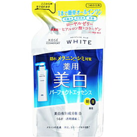 コーセーコスメポート MOISTURE MILD（モイスチュアマイルド） ホワイト パーフェクトエッセンス つめかえ用（200ml）〔オールインワン〕