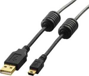 ELECOM(�G���R��) 1.5m USB2.0�P�[�u�� �yA�z�́yminiB�z [�t�F���C�g�R�A�t�^�C�v]U2C-MF15BK U2CMF15BK �y864�z