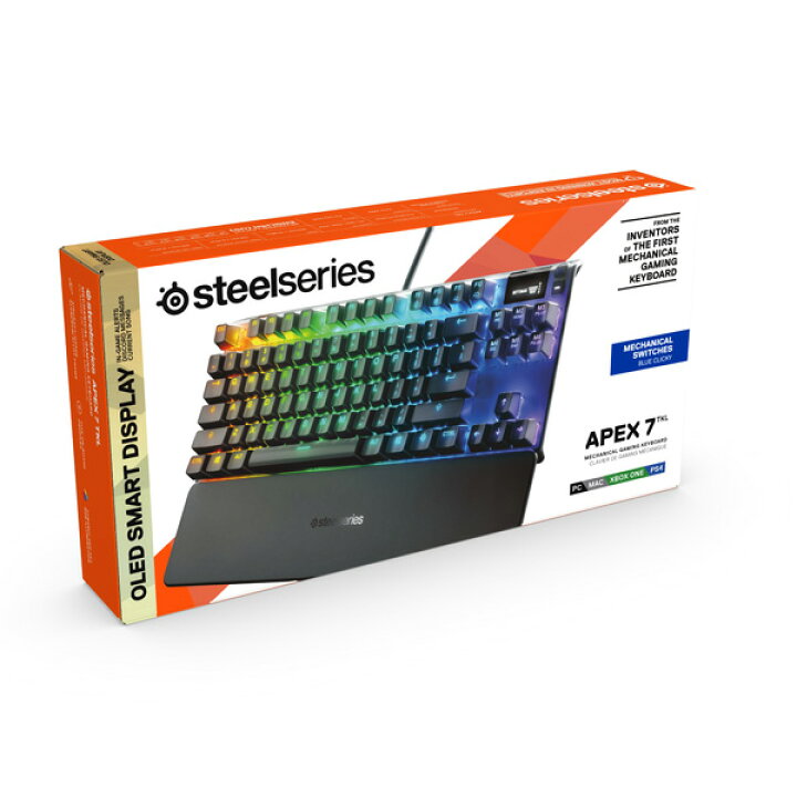 楽天市場】SteelSeries ゲーミングキーボード Apex 7 TKL Blue Switch 