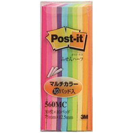 3Mジャパン ふせんハーフマルチカラー Post-it(ポスト・イット) 混色 560MC 560MC