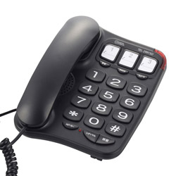 オーム電機 TEL-2991SO-K 電話機 シンプルシニアホン ブラック [子機なし] TEL2991SOK