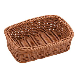 萬洋 樹脂バスケット 角型 茶 91-074B <WBS7904> WBS7904 【864】