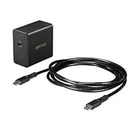 BUFFALO(バッファロー） AC - USB充電器 ＋USB-C⇔USB-Cケーブル ノートPC・タブレット対応 45W [1ポート：USB-C /USB Power Delivery対応] ブラック BSACPD4500BK BSACPD4500BK