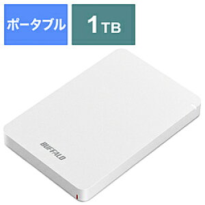 BUFFALO(�o�b�t�@���[�j HD-PGF1.0U3-WHA(�z���C�g)�@ USB3.1(Gen.1)�Ή� �|�[�^�u���n�[�h�f�B�X�N[1TB/Win�EMac�Ή�] HDPGF1.0U3WHA [�U���s��]