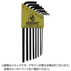 ボンダス ボンダス　六角L−レンチ　ロング　インチ　セット8本組（0．050−5／32） HLX8 HLX8