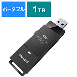 BUFFALO バッファロー ギフ_包装 SSD-SCT1.0U3-BA 1TB ポータブル型 PC対応 TypeC付属 USB3.2 TV録画 スティック型 メーカー公式ショップ Gen2 SSDSCT1.0U3BA