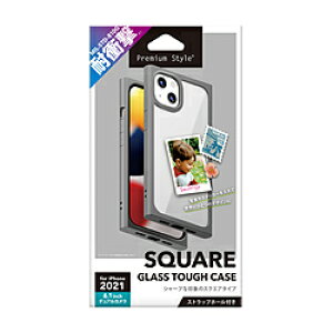 PGA iPhone 13 �Ή� 6.1inch 2�� �K���X�^�t�P�[�X �X�N�G�A�^�C�v �O���[ Premium Style PG-21KGT06GY PG21KGT06GY �y852�z