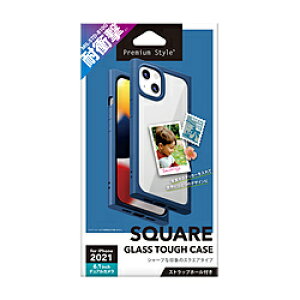 PGA iPhone 13 �Ή� 6.1inch 2�� �K���X�^�t�P�[�X �X�N�G�A�^�C�v �l�C�r�[ Premium Style PG-21KGT08NV PG21KGT08NV �y852�z