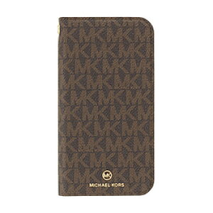 }CPR[X MICHAEL KORS - Folio Case Edge Corting with Tassel Charm for iPhone 13 mini [ Brown/Black ] MKECBBLFLIP2154