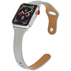 超激安 アイキューラボ Apple Watch 驚きの値段 レザーナローバンド 40 IQAWTHL40GY 38mm IQ-AWTHL40-GY ライトグレー