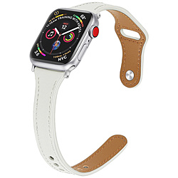 アイキューラボ Apple Watch レザーナローバンド 記念日 国内即発送 40 IQAWTHL40WH IQ-AWTHL40-WH 38mm ホワイト