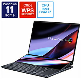 ASUS(エイスース) ノートパソコン Zenbook Pro 14 Duo OLED テックブラック UX8402ZA-M3033W ［14.5型 /Windows11 Home /intel Core i7 /メモリ：16GB /SSD：512GB /WPS Office /日本語版キーボード /2022年8月モデル］ UX8402ZAM3033W
