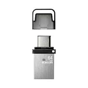ELECOM(GR) USB (Android/iPadOS/Mac/Windows11Ή) Vo[ MF-CAU32064GSV m64GB /USB TypeA{USB TypeC /USB3.2 /Lbvn MFCAU32064GSV
