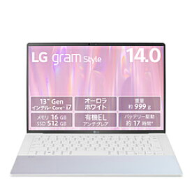 LG(エルジー) ノートパソコン LG gram オーロラホワイト 14Z90RS-KA74J ［14.0型 /Windows11 Home /intel Core i7 /メモリ：16GB /SSD：512GB /日本語版キーボード /2023年4月モデル］ 14Z90RS-KA74J