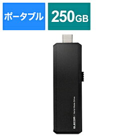 ELECOM(エレコム) ESD-EWA0250GBK 外付けSSD USB-C＋USB-A接続 PS5/PS4、録画対応(Android/iPadOS/Mac/Windows11対応) ブラック ［250GB /ポータブル型］ ESDEWA0250GBK 【864】