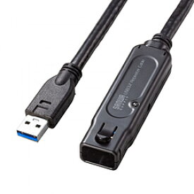 SANWA SUPPLY(サンワサプライ) USB-A延長ケーブル [USB-A オス→メス USB-A /15m /USB3.2 Gen1] ACアダプタ付 (Mac/Windows11対応) ブラック KB-USB-RLK315 KBUSBRLK315
