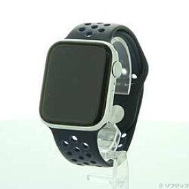 【中古】Apple(アップル) Apple Watch SE 第1世代 GPS 44mm シルバーアルミニウムケース ミッドナイトネイビー／ミスティックネイビーNikeスポーツバンド【291-ud】