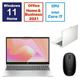 hp(エイチピー) ノートパソコン HP 15 ナチュラルシルバー 807A9PA-AAAB ［15.6型 /Windows11 Home /intel Core i7 /メモリ：16GB /SSD：512GB /Office HomeandBusiness /日本語版キーボード /2024年1月モデル］ 807A9PAAAAB