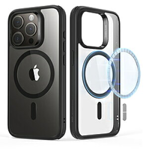 ESR iPhone 15 Pro�i6.1�C���`�j�n�C�u���b�h�P�[�X ESR Clear Black ClassicHybridCase(HaloLock)foriPhone15Pro ClassicHybridCase