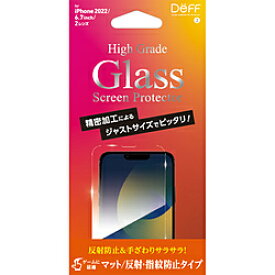 DEFF iPhone2022 6.7inch 2眼用ガラスフィルム マット/防指紋 「High Grade Glass Screen Protector」 DGIP22LM3F [振込不可]