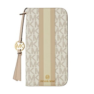 �}�C�P���R�[�X Folio Case Stripe TasselCharm Magsafe iPhone 15 Pro MICHAEL KORS Vanilla MKSTTCVNLFLIP2361P MKSTTCVNLFLIP2361P