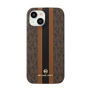 �}�C�P���R�[�X Slim Wrap Case Stripe MagSafe iPhone 15 MICHAEL KORS Brown MKSTBRWWPIP2361 MKSTBRWWPIP2361