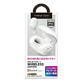 PGA フルワイヤレスイヤホン 片耳 充電ケース付 Premium Style ホワイト PG-BTE13BC2WH ［Bluetooth対応］ PGBTE13BC2WH
