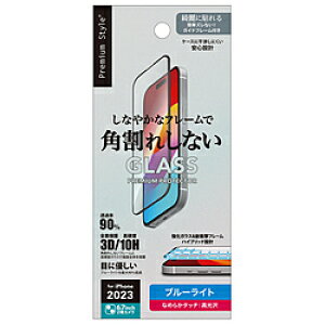 PGA iPhone 15 Plus KCht[t tSʕیKX ph~PETt[ u[Cgጸ/ Premium Style PG-23CGLF03BL PG23CGLF03BL