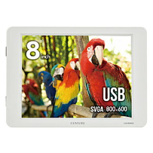 CENTURY(�Z���`�����[) USB-A�ڑ� PC���j�^�[ plus one �O���C�b�V���z���C�g LCD-8000U2WV2 �m8.0�^ /SVGA(800×600�j /���C�h /60Hz�n LCD8000U2WV2