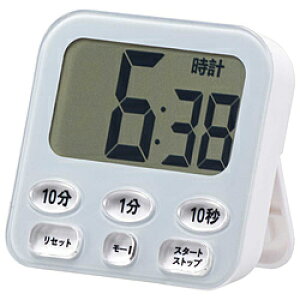 オーム電機 時計付き大画面デジタルタイマー ブルー COK-T141-A COKT141A