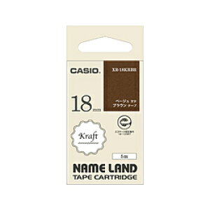 CASIO(�J�V�I) �N���t�g�e�[�v NAME LAND�i�l�[�������h�j �u���E�� XR-18KRBR �m�x�[�W������ /18mm���n XR18KRBR �y864�z