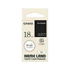 CASIO(�J�V�I) �N���t�g�e�[�v NAME LAND�i�l�[�������h�j �u���b�N XR-18KRBK �m�x�[�W������ /18mm���n XR18KRBK