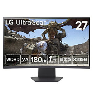 LG(GW[) 27GS60QC-B Q[~Oj^[ LG UltraGear ubN m27^ /WQHD(2560×1440j /Ch /Ȗʌ^ /180Hzn 27GS60QC-B