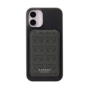 �����o�� LANVIN COLLECTION - Wrap Case with MagSafe Card Wallet for iPhone2024 6.7inch �m Black �n Black LCBLKWPCWIP2467 LCBLKWPCWIP2467