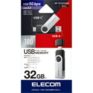 ELECOM(GR) USB (Android/iPadOS/iOS/Mac/Windows11Ή) ubN MF-TPC3032GBK m32GB /USB TypeA{USB TypeC /USB3.2 /]n MFTPC3032GBK