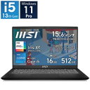 MSI(エムエスアイ) ノートパソコン Modern 15 B13M クラシックブラック Modern-15-B13M-5227JP ［15.6型 /Windows11 Pro /intel Core i5 /メモリ：16GB /SSD：512GB /無し /日本語版キーボード /2024年11月モデル］ MODERN15B13M5227J 【sof001】 [振込不可] [代引不可]