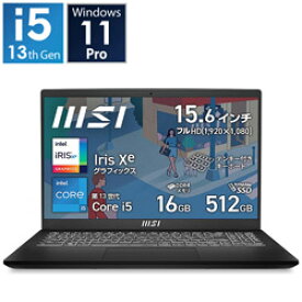 MSI(エムエスアイ) ノートパソコン Modern 15 B13M クラシックブラック Modern-15-B13M-5227JP ［15.6型 /Windows11 Pro /intel Core i5 /メモリ：16GB /SSD：512GB /無し /日本語版キーボード /2024年11月モデル］ MODERN15B13M5227J 【sof001】 [振込不可] [代引不可]