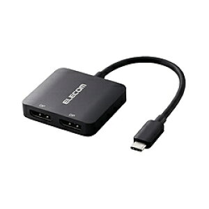ELECOM(GR) fϊA_v^ [USB-C IXX DisplayPortx2] 8KΉ(Chrome/Android/iPadOS/iOS/Mac/Windows11Ή) ubN AD-CDP2BK2 ADCDP2BK2
