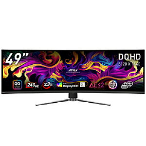 MSI(�G���G�X�A�C) USB-C�Ή� �Q�[�~���O���j�^�[ MPG 491CQPX QD-OLED �m49�^ /Dual QHD(5120×1440�j /���C�h /�Ȗʌ^�n MPG491CQPXQDOLED
