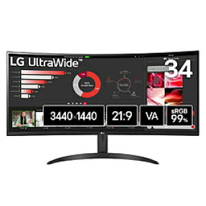 LG(GW[) PCj^[ LG UltraWide 34WR50QK-B m34^ /UWQHD(3440×1440j /Ch /Ȗʌ^ /100Hzn 34WR50QK-B