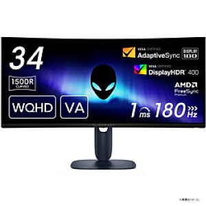 DELL(�f��) AW3425DWM-R �Q�[�~���O���j�^�[ Alienware �u���b�N �m34�^ /UWQHD(3440×1440�j /���C�h /�Ȗʌ^ /60Hz�n AW3425DWMR