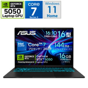 ASUS(GCX[X) V3607VH-C7165R5050BKS Q[~Om[gp\R Gaming V16 V3607(RTX 5050) ubN m16.0^ /Windows11 Home /intel Core 7 /F16GB /SSDF512GB /{ŃL[{[h /2025N7fn V3607VHC7