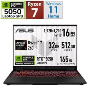 ASUS(GCX[X) FA608UH-R7R5050 Q[~Om[gp\R TUF Gaming A16(RTX 5050) CF[K[O[ m16.0^ /Windows11 Home /AMD Ryzen 7 /F32GB /SSDF512GB /{ŃL[{[h /2025N6fn FA608U