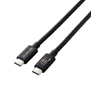 ELECOM(�G���R��) USB-C �� USB-C�P�[�u�� [�f�� /�[�d /�]�� /1.0m /8K /PD60W /USB4(80Gbps)] �u���b�N USB4-V2CC10NBK �mUSB-C �� USB-C /8K�n USB4V2CC10NBK �y864�z