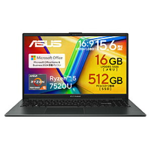 ASUS(GCX[X) m[gp\R Vivobook Go 15 ~bNXubN E1504FA-R5165BWS m15.6^ /Windows11 Home /AMD Ryzen 5 /F16GB /SSDF512GB /Office Home and Business /{ŃL[{[h /2025N9fn E150