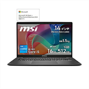 MSI(�G���G�X�A�C) �m�[�g�p�\�R�� �v���`�i�O���C MODERN-14F13MG5359JPNN �m14.0�^ /Windows11 Home /intel Core i5 /�������F16GB /SSD�F512GB /Office Home and Business /���{��ŃL�[�{�[�h�n MODERN14F13MG5359JP [�U���s��]