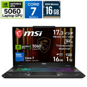 MSI(�G���G�X�A�C) �Q�[�~���O�m�[�g�p�\�R�� Cyborg 17 B2RW(RTX 5060) �I�f�b�Z�C�O���C �� �X�P���g�� Cyborg-17-B2RWFKG-6665JP [17.3�^ /Windows11 Home /intel Core 7 /�������F16GB /SSD�F1TB /2026�N2�����f��] CYBORG17B