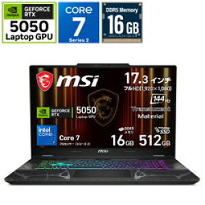 MSI(�G���G�X�A�C) �Q�[�~���O�m�[�g�p�\�R�� Cyborg 17 B2RW(RTX 5050) �I�f�b�Z�C�O���C �� �X�P���g�� Cyborg-17-B2RWEKG-6669JP [17.3�^ /Windows11 Home /intel Core 7 /�������F16GB /SSD�F512GB /2026�N2�����f��] CYBORG1