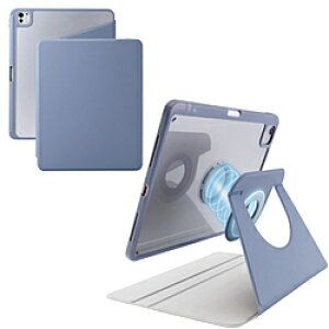 ELECOM(�G���R��) iPad Pro �P�[�X 13�C���` ( M5 / M4 ) �}�O�l�b�g���E�t���b�v �J�o�[ 360�x��] Apple Pencil���[ 2�i�K�p�x���� �X�^���h �I�[�g�X���[�v�@�\ �w�ʃN���A �u���[�O���[ �u���[�O���[ T